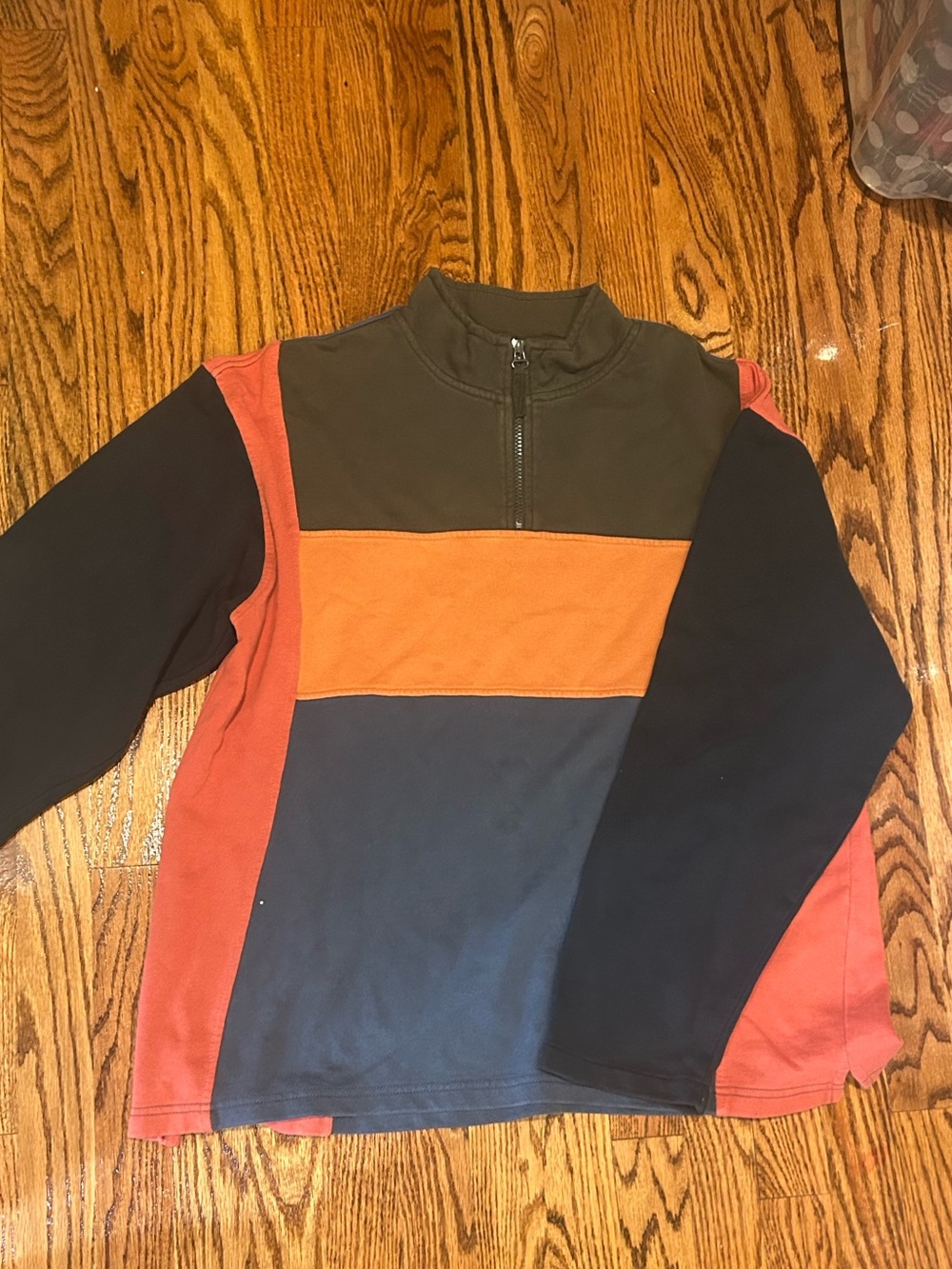 The Territory Ahead Men’s Colorblock Half-Zip Sweater – Blue/Orange/Olive